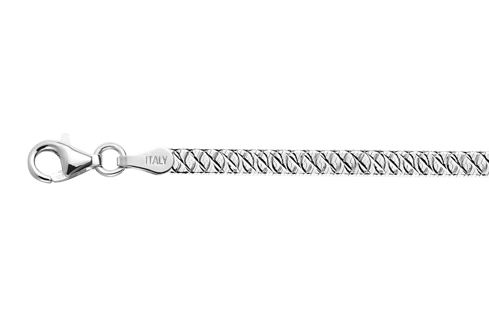 Tobillera plata 925 snake plana dibujo 050