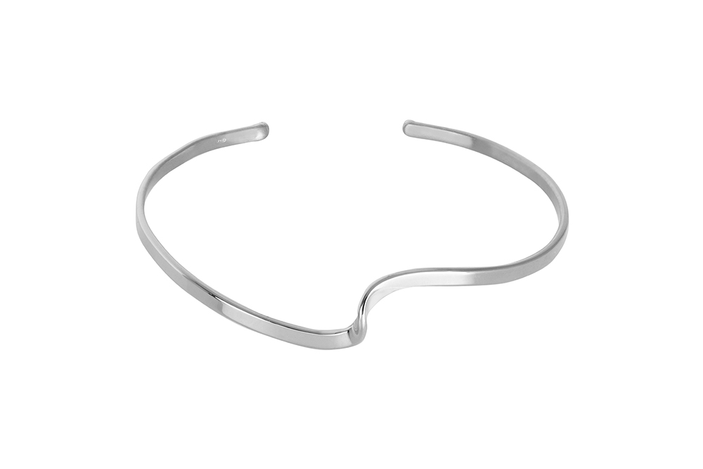 Sterling silver half-twist bangle 3mm x 1.3mm