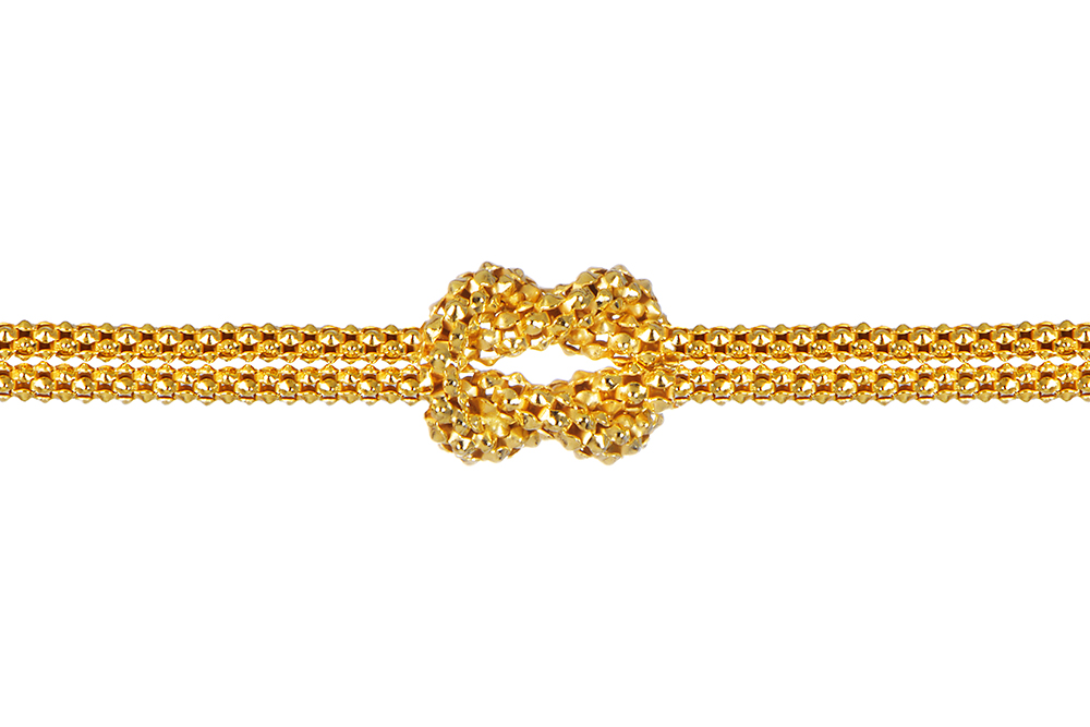 Sterling silver 5x8mm knot with 1.4mm korean chain bracelet