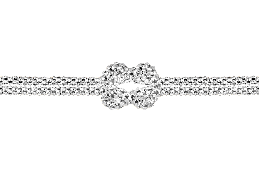 Pulsera plata 925 nudo 5x8mm cadena coreana 1.4mm