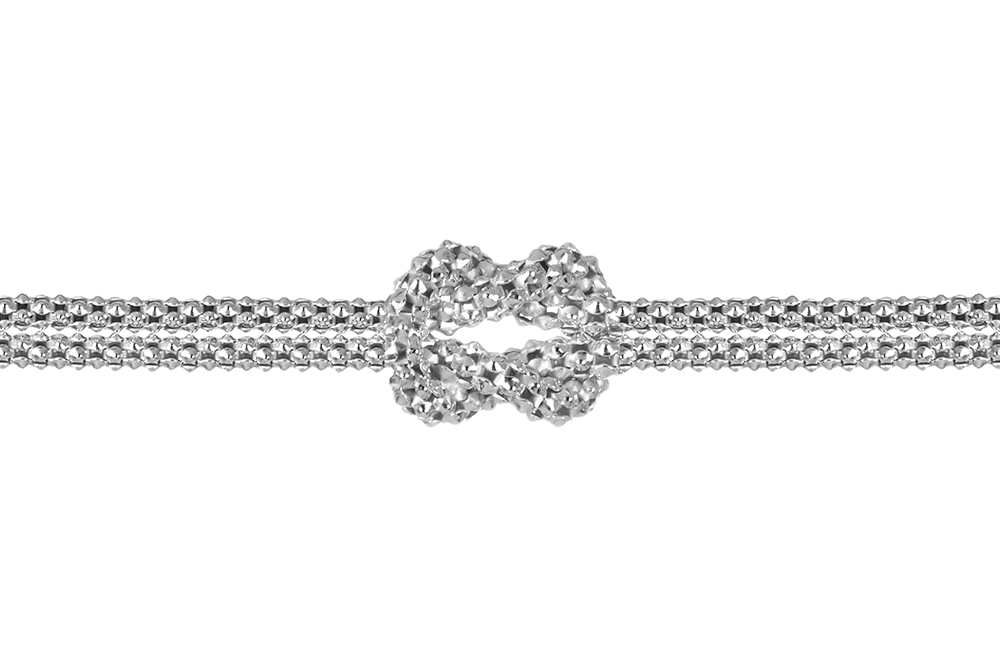 Pulsera plata 925 nudo 5x8mm cadena coreana 1.4mm