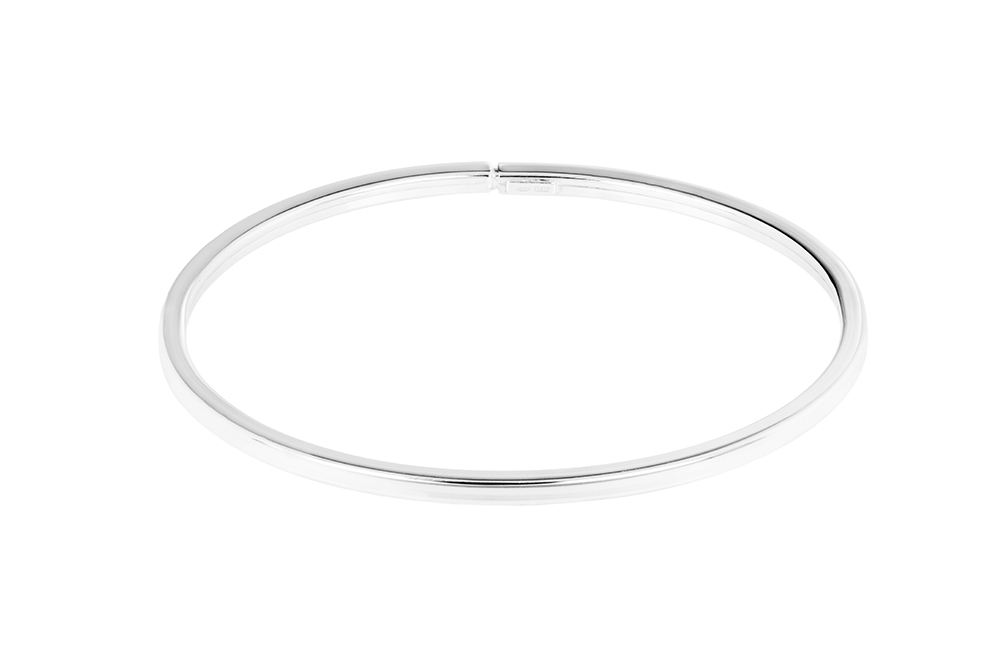 Sterling silver 3x3mm squared tuboflex bangle