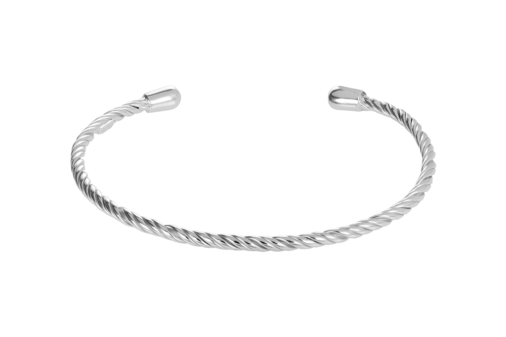 Sterling silver 3mm open bangle