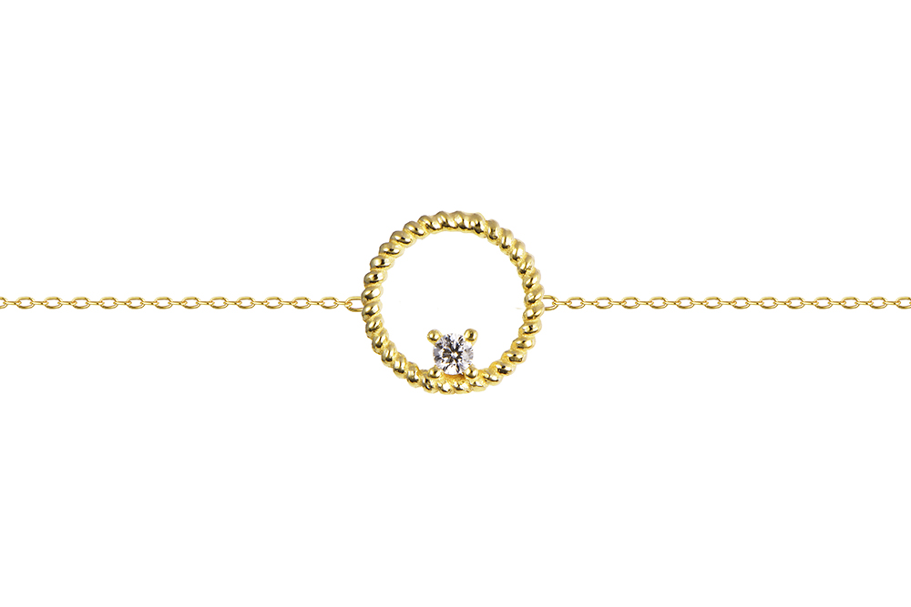 Pulsera plata 925 círculo 9mm
