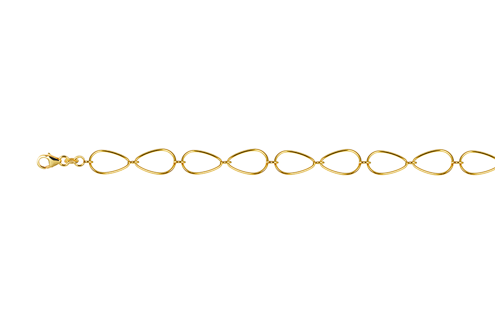 Sterling silver linked teardrop bracelet