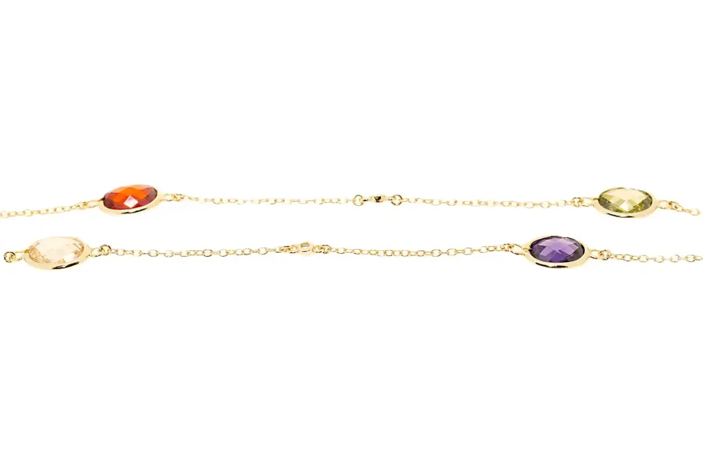Collar plata multi cz oval 