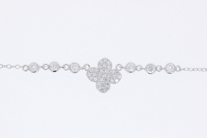 [05727C001ZBL] Necklace cz silver 925 with rh 40+5cm rhodium