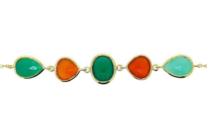 [06915C000000] Silver 925 necklace carnellian 40+5cm sterling silver