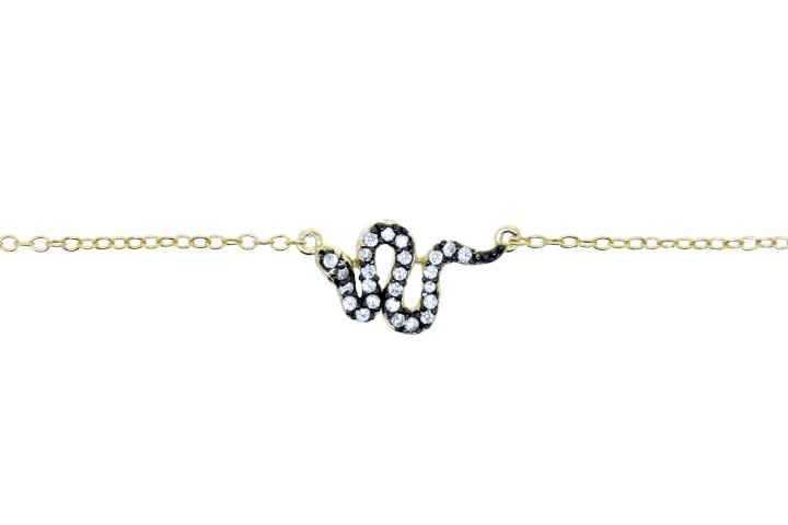 Silver 925 necklace snake 40+5cm gold plated