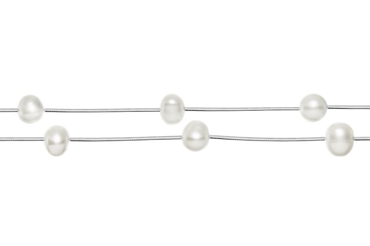 Silver 925 pearl necklace 40+5cm rhodium