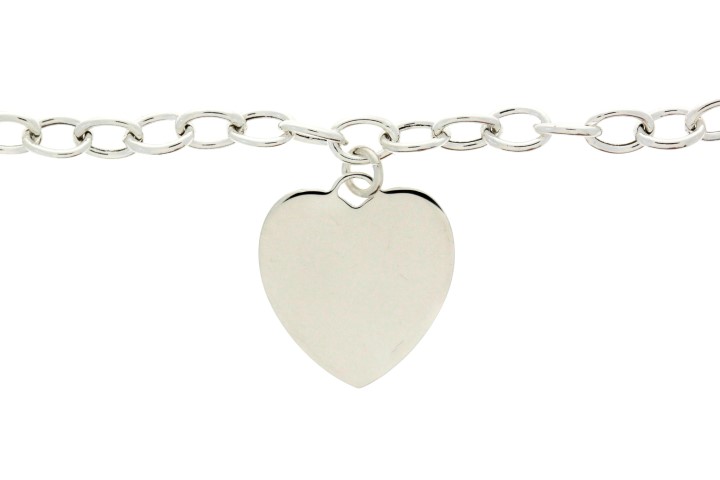 Silver 925 heart necklace 40+5cm sterling silver