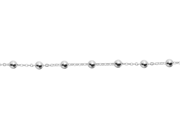 [08426C0000PL] Collar plata 925 cadena forzada con bolas 3mm 