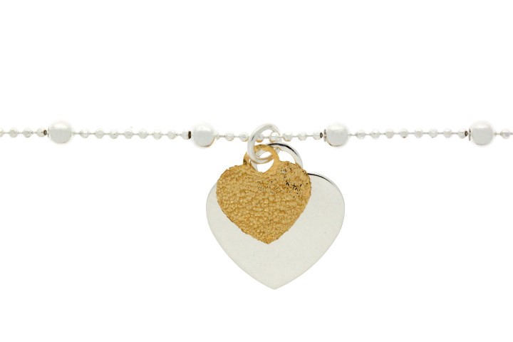 Collar plata 925 dos corazones 