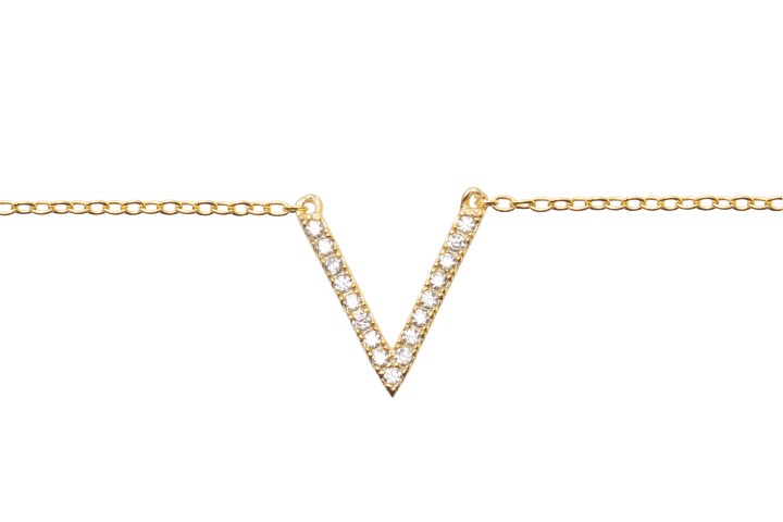 Collar plata 925 con zirconita v 