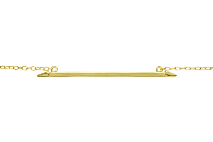 Silver 925 necklace spear 38+5cm gold plated