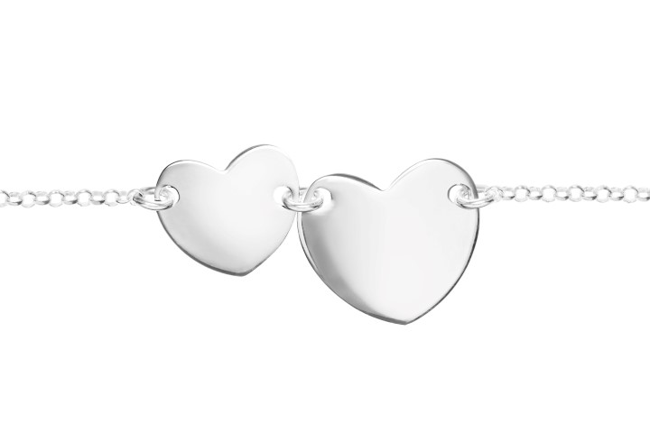 Collar plata 925 placa corazones