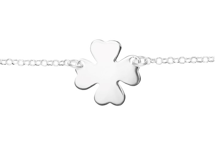 Silver 925 clover tag necklace 38+5cm sterling silver