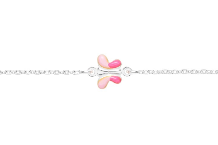 [09760E350ROS] Collar plata 925 mariposa esmaltada