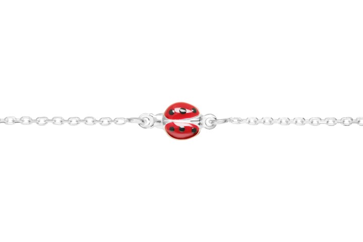 Collar plata 925 mariquita esmaltada