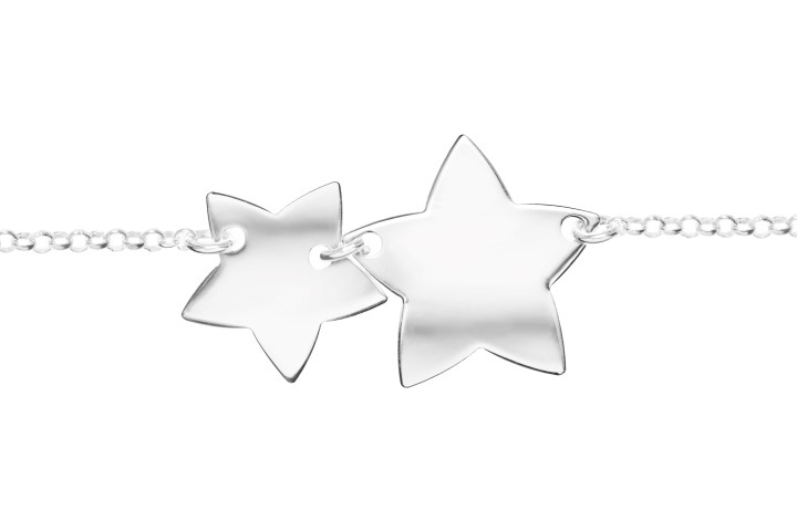 Collar plata 925 dos placa estrella
