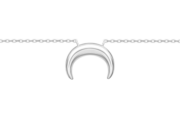 Silver 925 horn necklace 40+5cm sterling silver