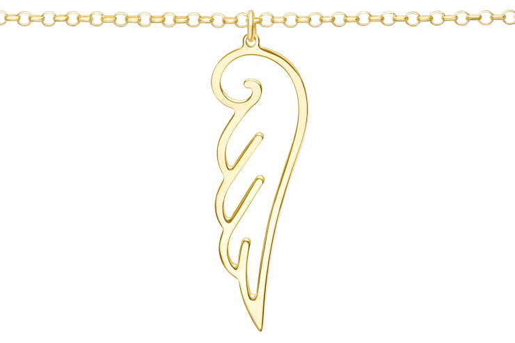 Silver 925 wing necklace 38+5cm sterling silver