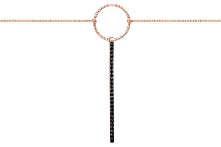 Silver 925  cz necklace 38+5cm rose gold plated