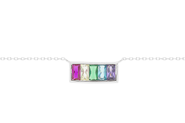 [11345C381ZMC] Collar plata 925 zirconita mix colores 