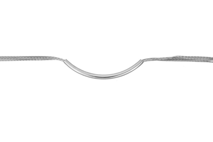 Collar plata 925 cadena cardano con tubo curvado