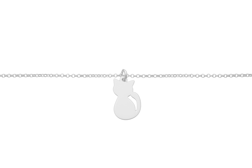 Silver 925 cat necklace 38+5cm sterling silver