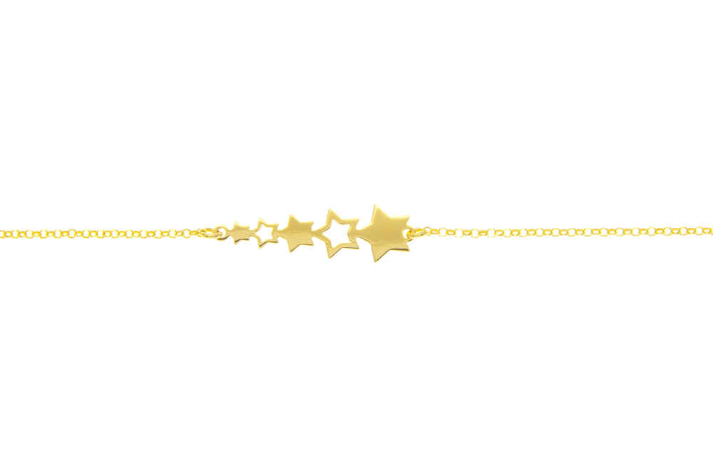 Collar plata 925 estrellas 