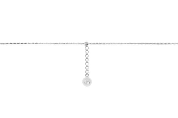 Collar plata 925 perla con zirconitas 