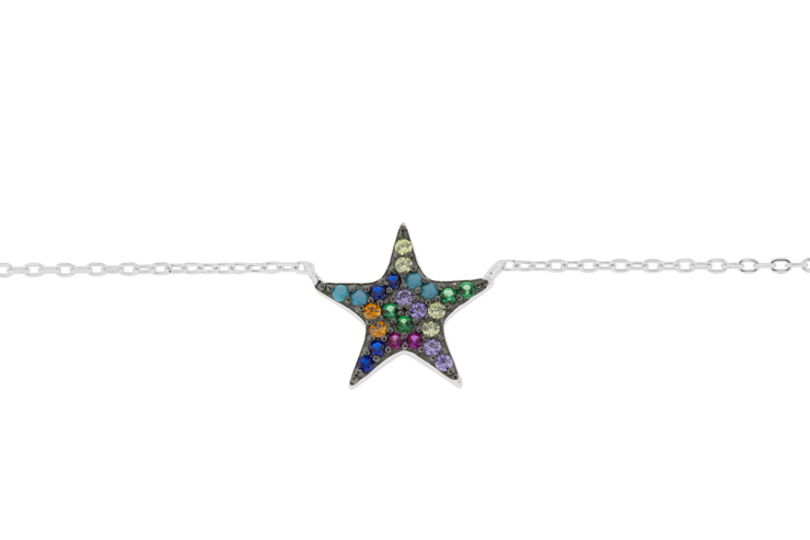 [12381C381ZMC] Silver 925 cz necklace 38+5cm rhodium