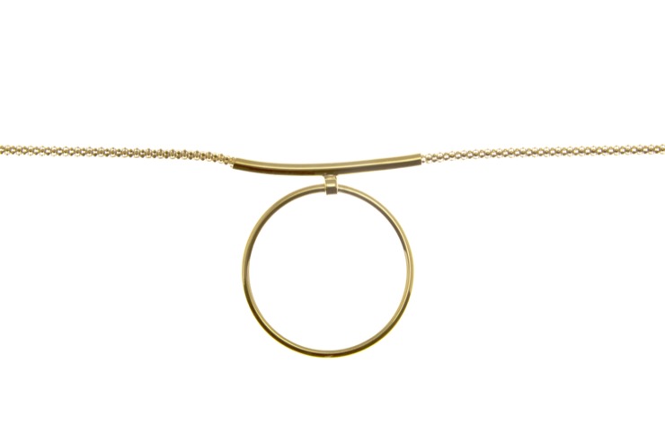 Collar plata 925 cordon circulo y barra 