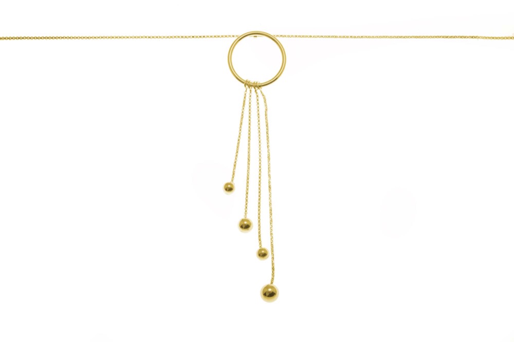 Collar plata 925 anilla con bolas 