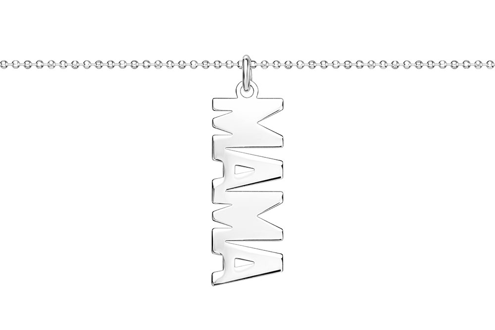 Collar plata 925 mama vertical cadena bolas 