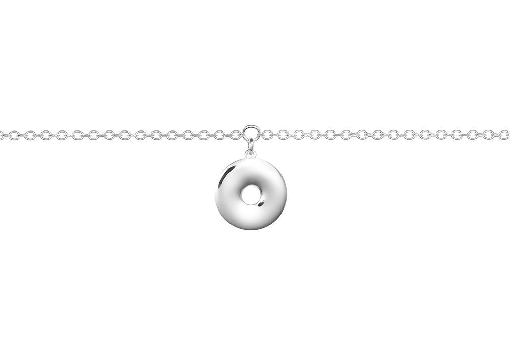 Sterling silver donut necklace