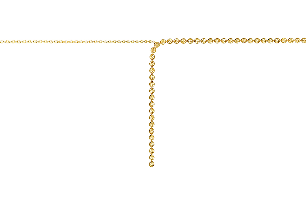 [15676N38E5DO] Sterling silver diamond cut pad necklace