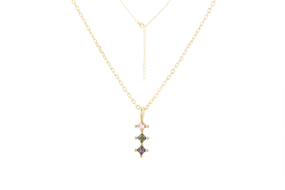 Sterling silver mix zirconia necklace