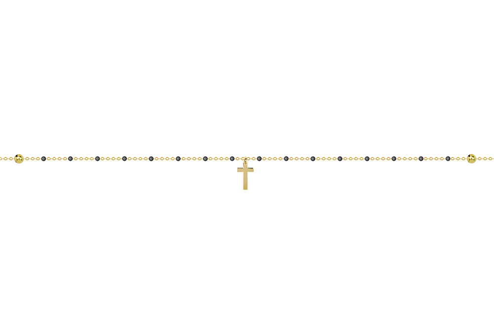 [16008N38E5ENEDO] Sterling silver cross enamel necklace