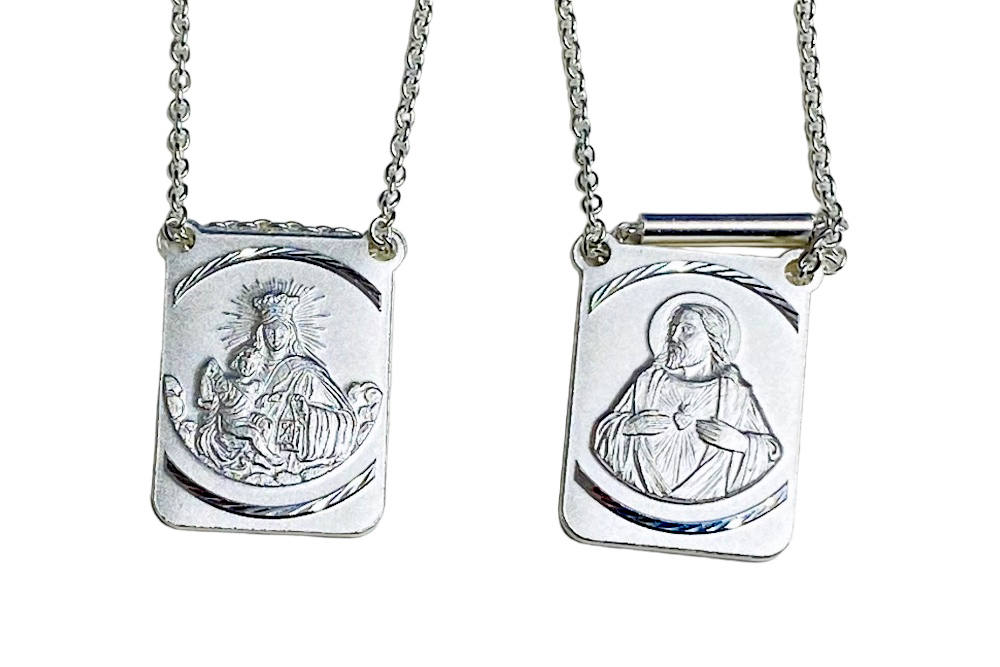 Sterling silver scapular necklace