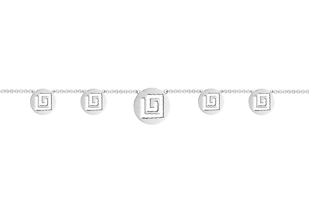 [16532N38E5PL] Collar plata 925 circulos perforados