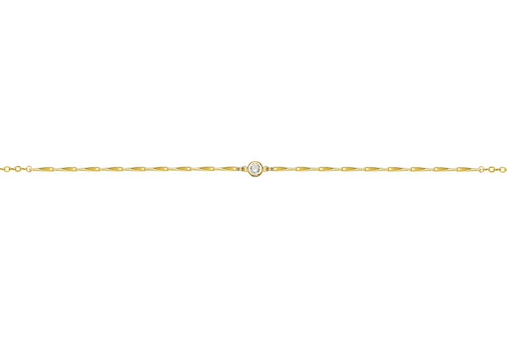 [16888N38E5ZBLDO] Sterling silver 5mm zirconia necklace