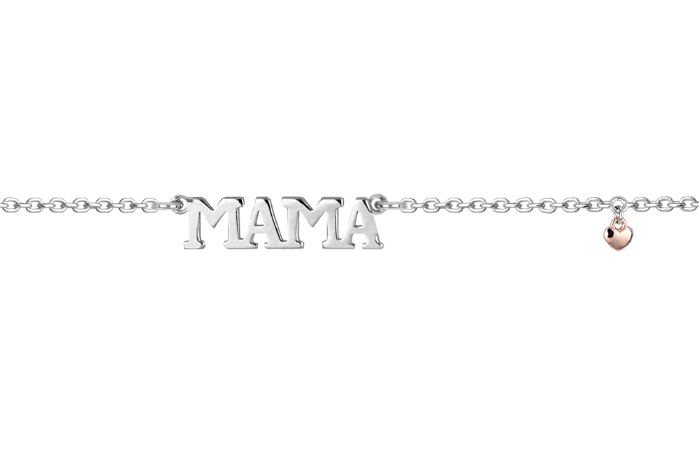 Sterling silver bicolour mama necklace