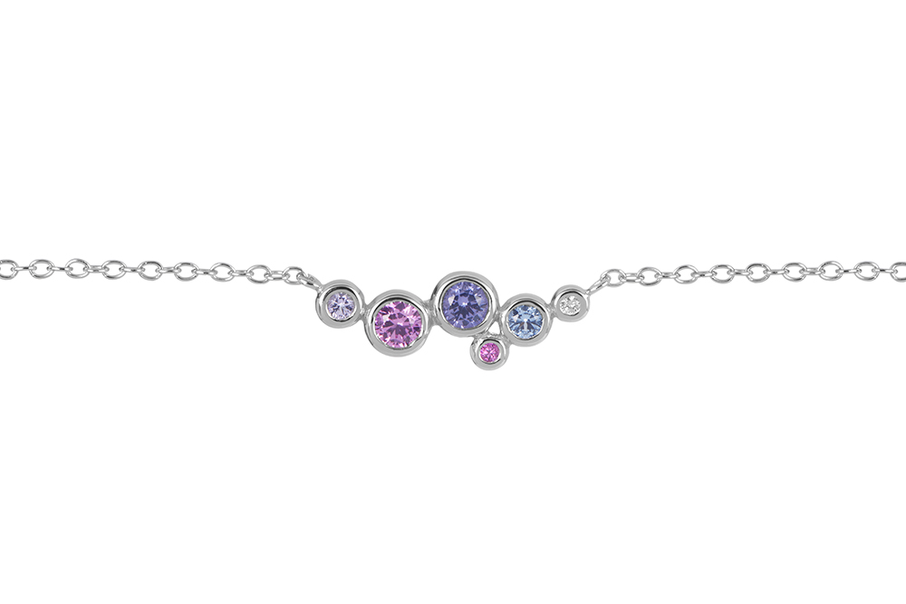 [17096N38E5ZMXRD] Sterling silver mix zirconia necklace
