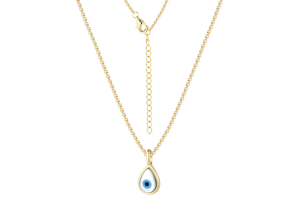 Sterling silver turkish eye mop necklace
