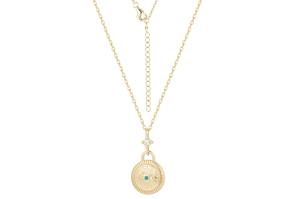 [17159N38E5ZESDO] Sterling silver zirconia eye necklace