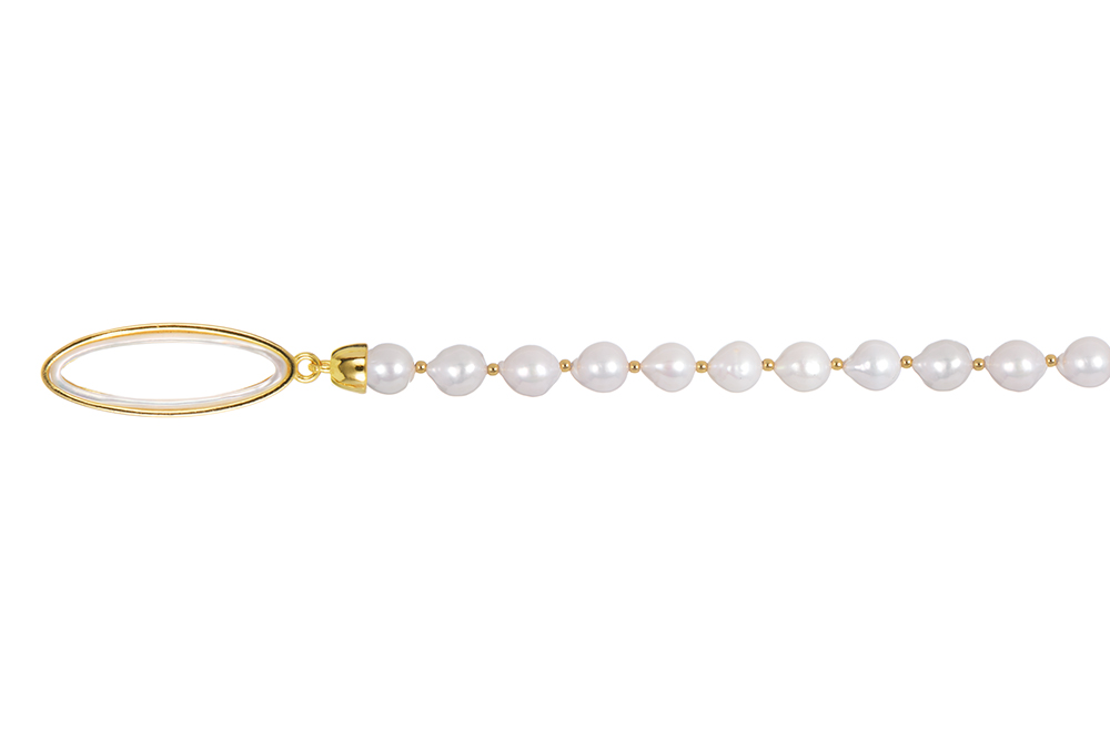 Sterling silver 7-8mm freshwater cultured pearl necklace with nacre closure