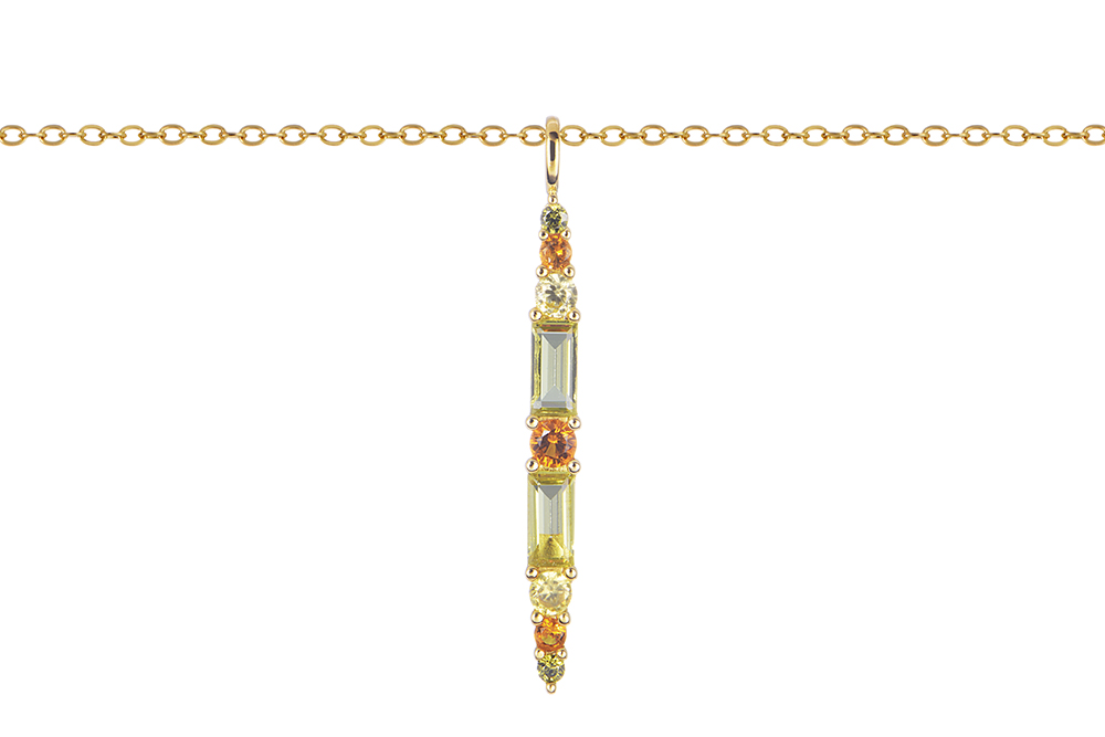 Sterling silver mix zirconia colors necklace
