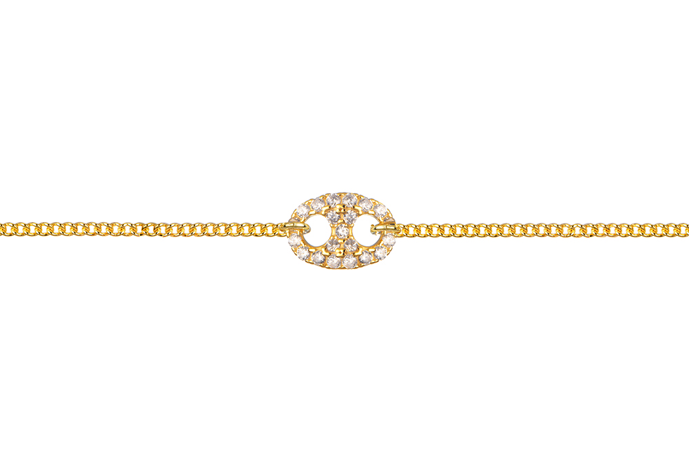 [17976N38E5ZBLDO] Collar plata 925 calabrote 9x13mm con zirconitas